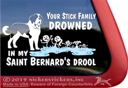 Saint Bernard Face Dog Pet Breed Animal Car Bumper Vinyl Sticker Decal 4"X5" 